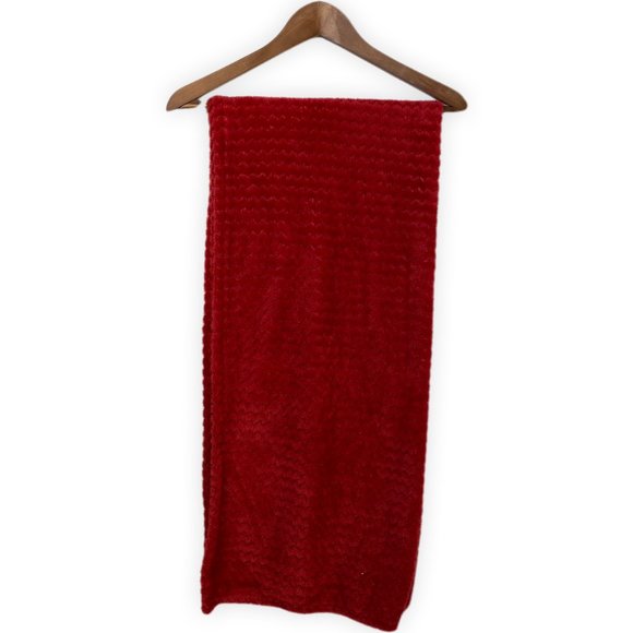 Red Knitted Versatile Shawl V-Neck Poncho Button Sweater Cape - Picture 3 of 7